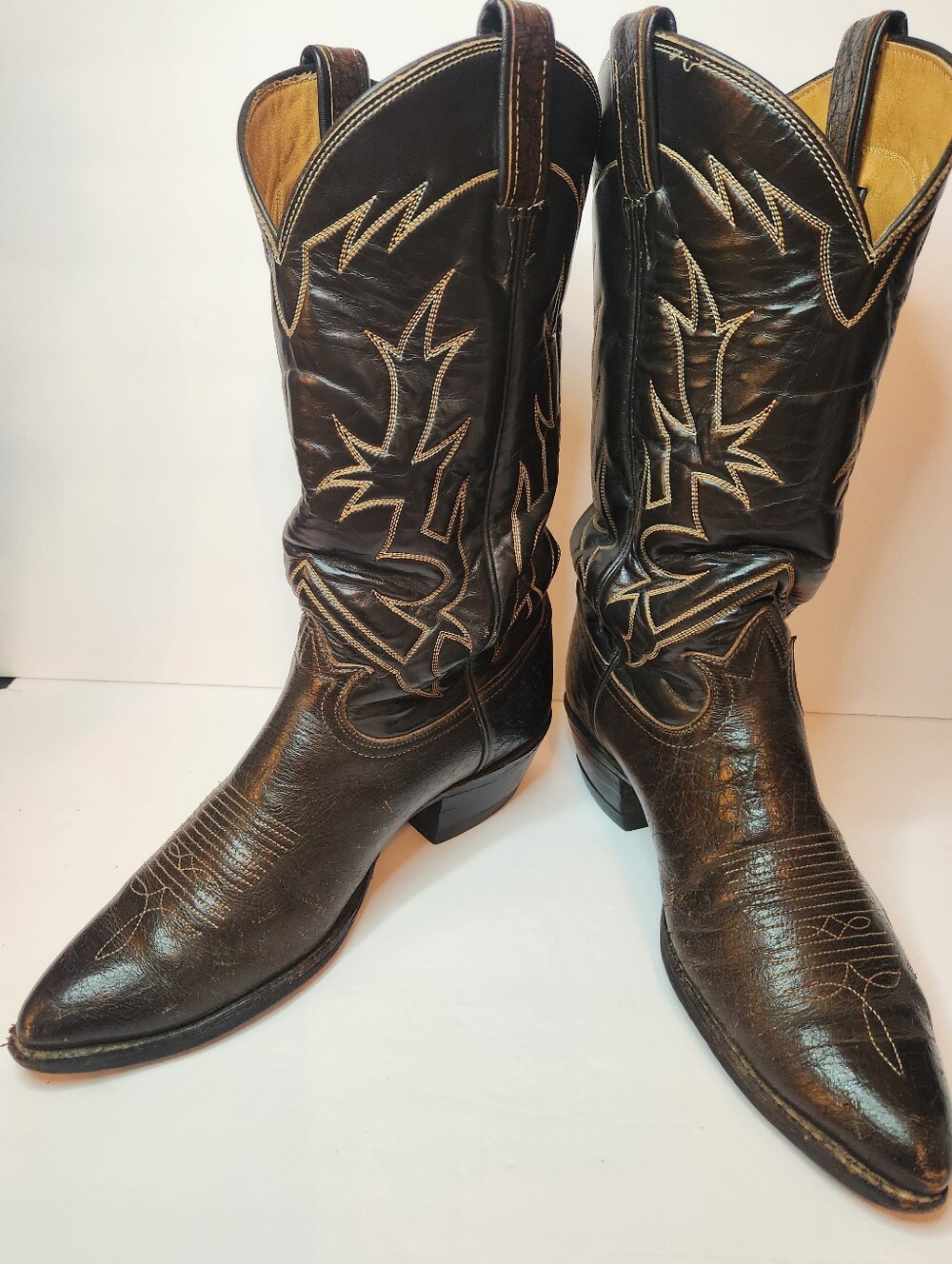 Vintage 1985 Tony Lama Caribou Leather Boots Mens 8.5E